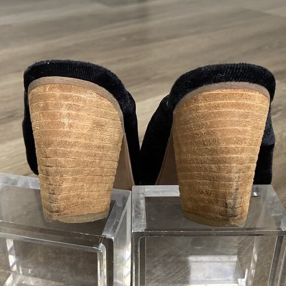 Jeffrey Campbell Cyrus Bow Heeled Mules Sz US 9 Black Suede - Picture 7 of 13